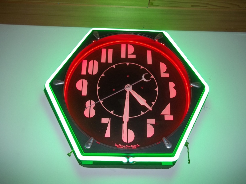 super rare neon clock from the 1930